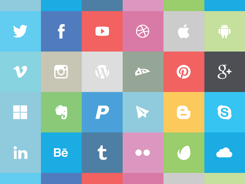 Flat-Social-Icon-Set